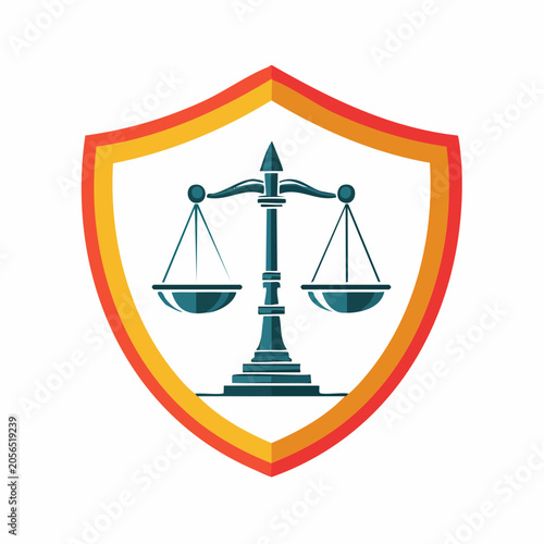 Scales of Justice within a Shield Emblem