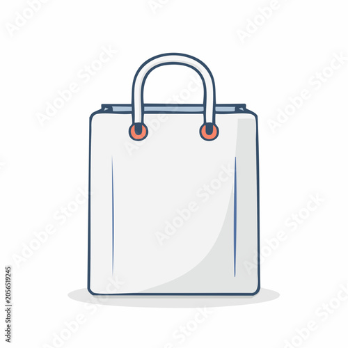 Simple White Shopping Bag Illustration