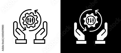 Εκτύπωση καμβά Change Management whiteblack icon