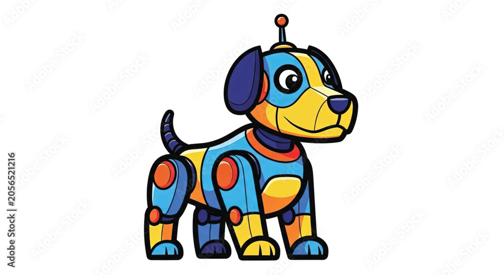Obraz premium Cyborg dog with robotic body parts.