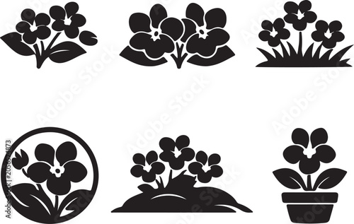 Violet Flower  Icon – Vector Illustration