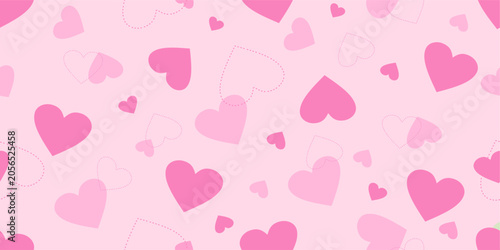 Konstfotografi Pink hearts on pink background.