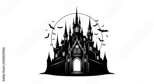 Fotografie Black silhouette of a castle.