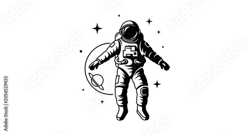 Fotografija Astronaut in Space Suit Floating.