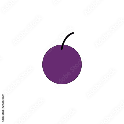 Plum fruit vector illustration isolated on white background depicting a purple color and natural design element.
