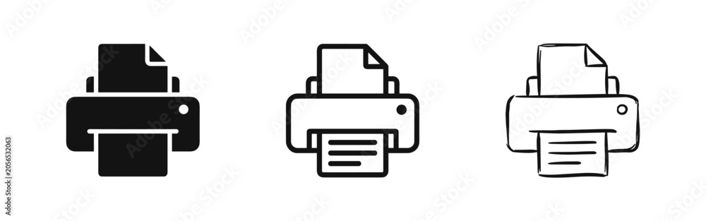 Εκτύπωση καμβά Printer and Document Icon Set