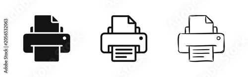 Foto Printer and Document Icon Set