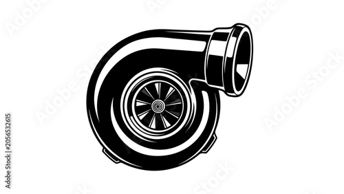Foto Detailed illustration of a polished turbocharger engine component