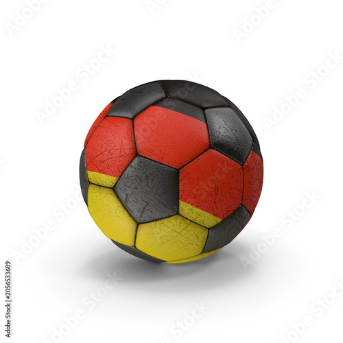 Germany football ball with black red and yellow flag colors, national team sports design and European tournament concept