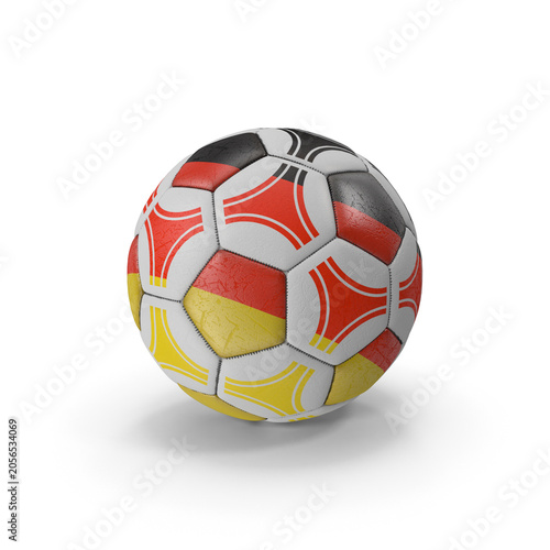 Football ball with yellow red and white national flag colors, sports tournament design, international team and championship concept