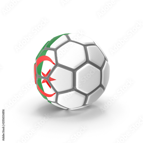 Football ball with green and red national flag colors, sports tournament design, international team and championship concept