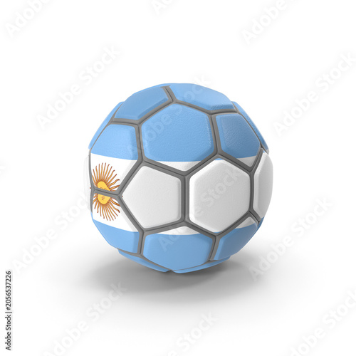 Argentina football ball with blue and white flag colors, national team sports design, tournament and championship concept