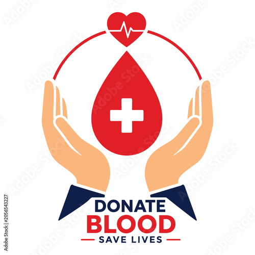 Red heart with donation bag and cross symbol on beige background, red cross symbol