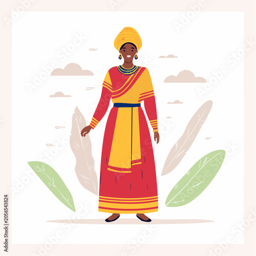 Woman in Traditional African Attire
