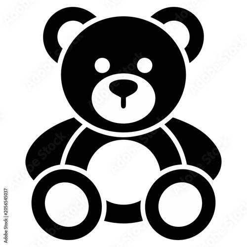 Cute teddy bear toy vector icon for children and childhood concept illustration