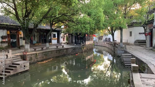 Quiet canal street in Tongli Ancient Town, Suzhou, Jiangsu, China