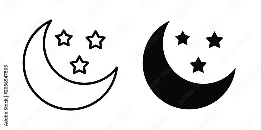 Fototapeta premium Moon stars icon
