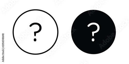 Tableau sur toile Doubts button icon modern line style, Solid filled vectors set