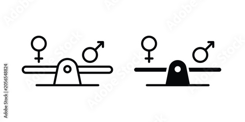 Canvastavla Equality icon modern line style, Solid filled vectors set