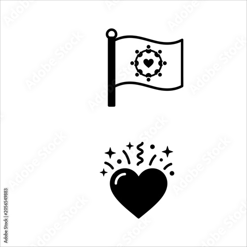 Ace of hearts and ace of spades playing cards with hearts, love, valentine and casino gambling symbols vector illustration