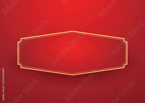 Happy Chinese new year 2027. Chinese new year banner for show product. Greeting card. China frame with lantern on red background.