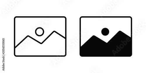 Image icon modern line style, Solid filled vectors set