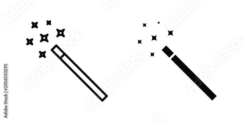 Bilde på lerret Magic icon modern line style, Solid filled vectors set