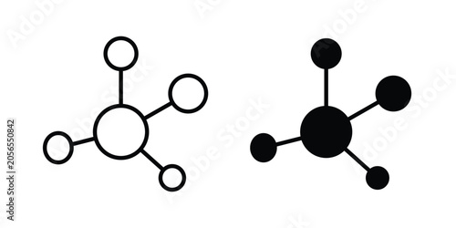 Quadro su tela Particle icon modern line style, Solid filled vectors set