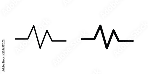 Fotografie Pulse icon modern line style, Solid filled vectors set
