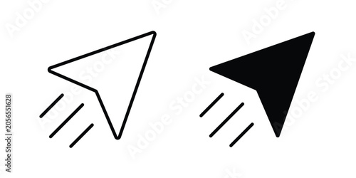 Foto Send button icon modern line style, Solid filled vectors set