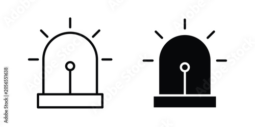 Schilderij op canvas Siren icon modern line style, Solid filled vectors set