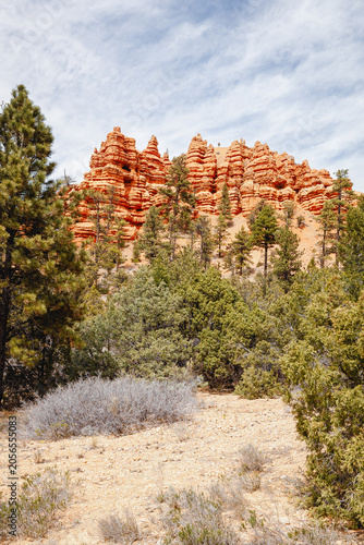 Quadro su tela American Southwest Landscape: Sandstone Rock Formations near Bryce Canyon along