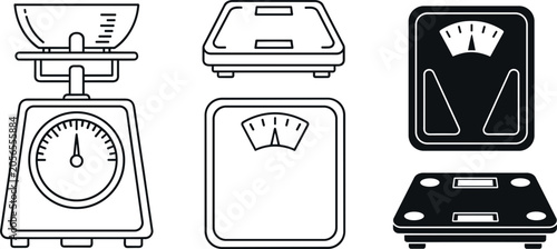 Fotografie scale, weight, weigh, measurement, kitchen, bathroom, digital, mechanical, elect
