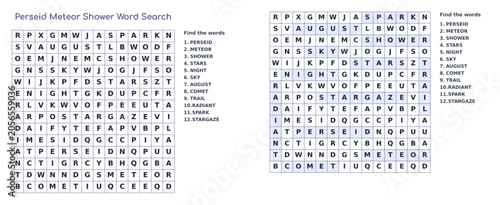Puzzle grid with letters for a word search activity  