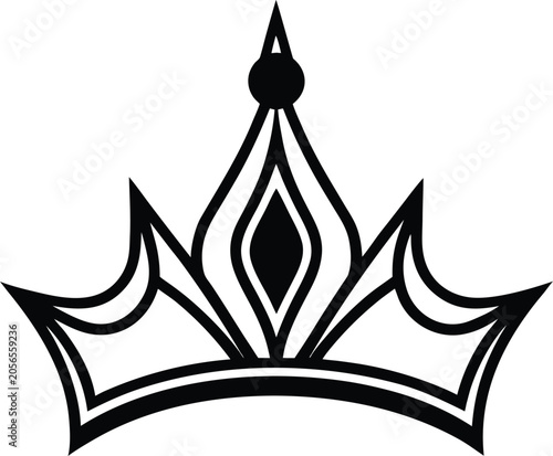 Photography Black silhouette of a medieval crown a regal emblem with pointed arches and a ce
