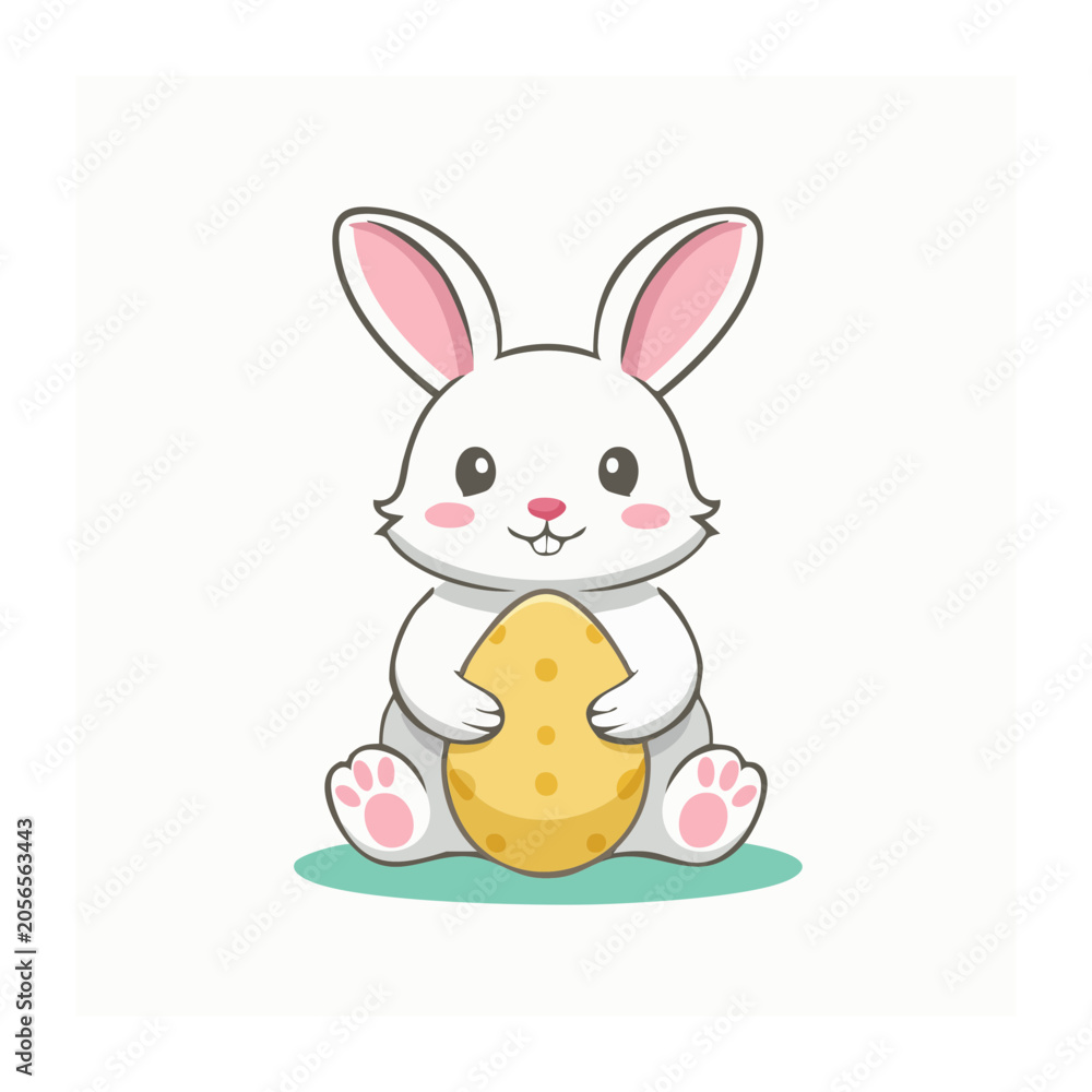 Fototapeta premium Cute flat design cartoon pig with balloon