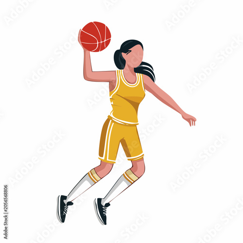 Woman playing basketball