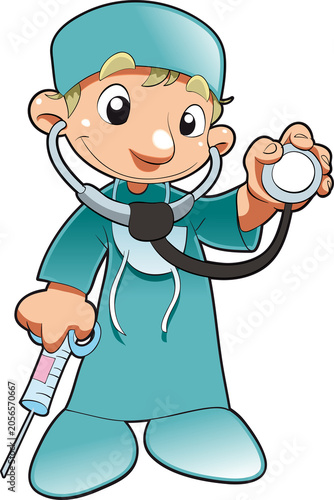 Cartoon Female Doctor Nurse Character with Mug — Profession Medical Healthcare Mascot Illustration on Transparent Background