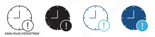 Foto Late Icon Set Vector Collection in Outline and Solid Style for Delay and Time Ma