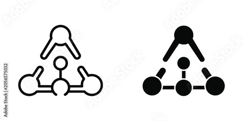 Family Tree Structure Illustration with Human Silhouettes and Genetic Connections Line Art
