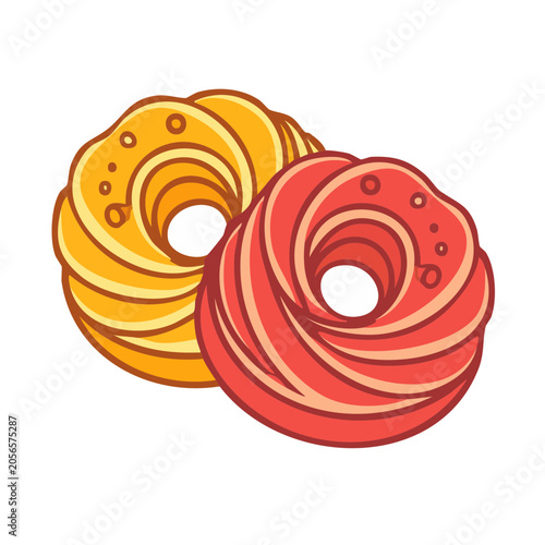 Yellow and red spiral swirl pattern
