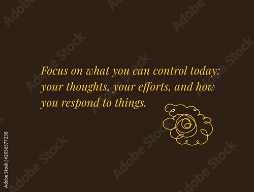 Konstfotografi Inspirational stoic quote poster about control and thoughts with minimalist aest