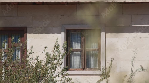 Old window, architecture and natural beauty in bright sunlight