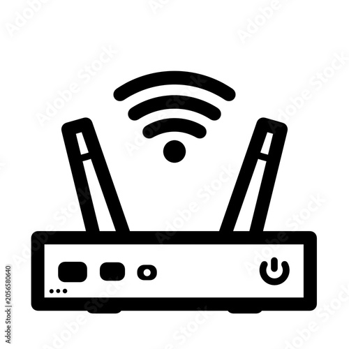 Schilderij op canvas wi fi modem icon