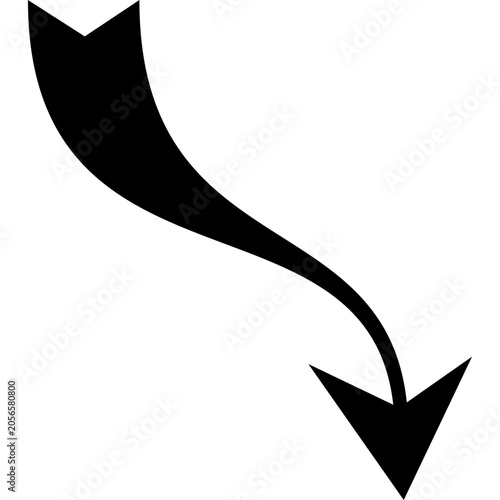 Black curved arrow vector icon