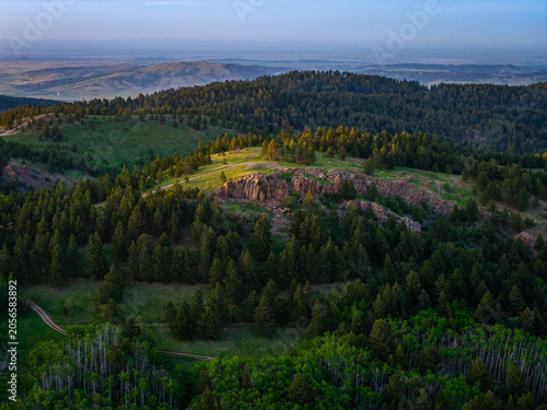 Fotografie Black Hills Buttes Aerial Golden Sunset