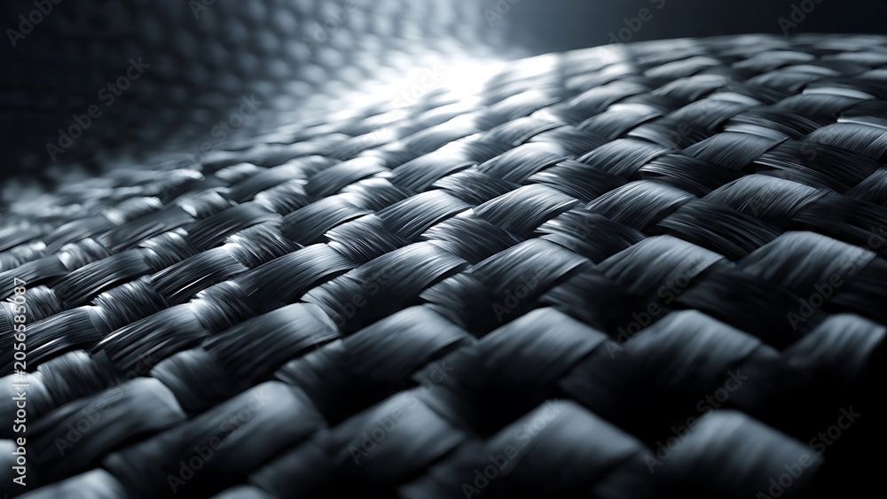 Fototapeta premium Abstract Computer Hardware Background with Dark Carbon-Carbon Composite Plate and Woven Pattern