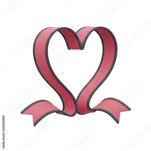 3D Heart Ribbon Design