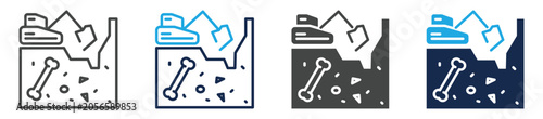 excavation icon set multiple concept