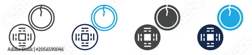 Photos coinage icon set multiple concept